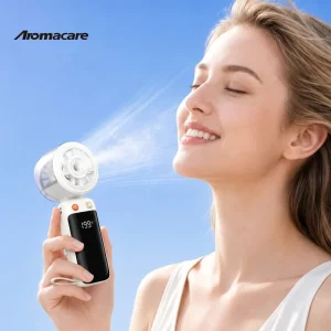 Aromacare Colorful Handheld Spray Fan 200 Gears 4000mAh Rechargeable Handheld Fan with 2 in 1 Lanyard Charging Cable