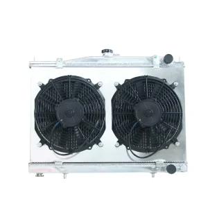 Auto Parts Cooling System Full Aluminum Engine Water Tank Radiator with Fan Shroud for Nissan Stagea WGNC34