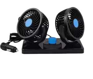 Auto Radiator Fan Portable 12V 24V Electric Car Fan with Dual Head 2 Speed and Low Noise 4 and 6 Inch Blade Black Color