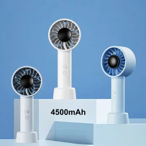 Automatic Head shaking Hand Fan Rechargeable With Base Custom Logo Portable Cooling USB Mini Handheld Fan