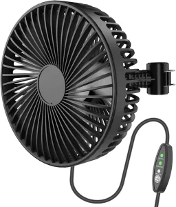 Automobile Cooling Car Fan for Backseat 6 Inch USB Car Seat Fan 3 Speeds Strong Airflow Rotation Air Circulation Fan