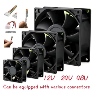 Axial Flow Fan 120mm Cooling Fans 12V 24V 48V DC Exhaust 120*25mm 80mm 60*25mm 40*10mm Turbo Jetfan Blower Fan