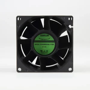 Axial Flow High Speed 80*80*56mm Brushless DC Cooler Fan 12V Waterproof Strong Flow High Power Everflow for EV Charger Cooling