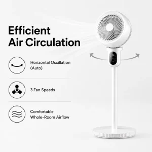 B2B Best Choice Powerful LCD Digital Display Smart WiFi Tuya Electric Oscillating Portable AC Fan for Gym Workout