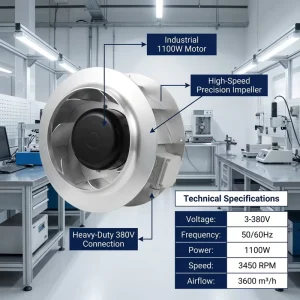 B3P280 EC137 018 220V 50 60HZ Remote Controllable Backward Centrifugal Fan with Wireless Connectivity for Convenient Operation