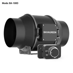 BAVA Quiet EC Motor 4 Inch Inline Duct Fan with Speed Controller Ventilation Exhaust Fan for Hydroponics Growing Indoor Tents
