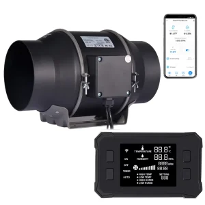 BAVAGREEN WIFI 6 Inch Air Fan SAA Approval High Temperature Speed Controller Smart Inline Duct Fan for Growing Tent Home Kitchen