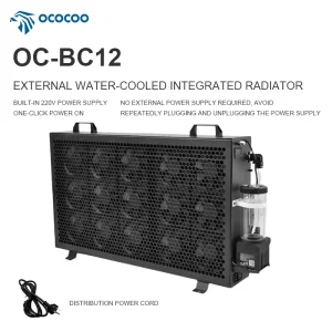 BC12 Heavy Duty External Liquid Cooling Unit Integrated 12 Fan Radiator Pump Combo for GPU Workstation Medical Laser Cooling