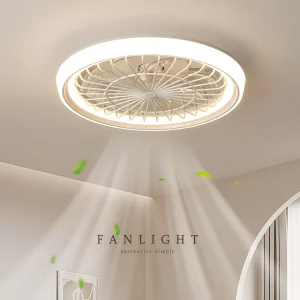 Bedroom 48cm 19inch 87W Motor LED Decorative Fan Ceiling Light with Remote Control Inverter