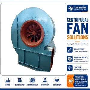Bespoke High Pressure Industrial Centrifugal Blower Direct Drive Forced Ventilation Fan for Dust Particle Conveying Systems