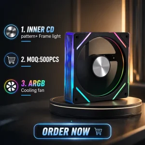 Best Cooling ARGB Case Fan Unique Ultra Quiet RGB 120mm Pc case CPU Cooling Fan