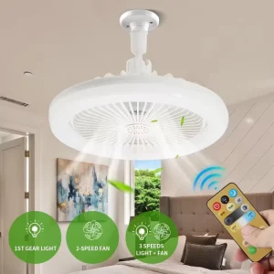 Best Seller Modern 3 Color Dimming Room Hotel Desk E27 360 Rotating Mini Fan Lamp Led Ceiling Fan With Light and Remote