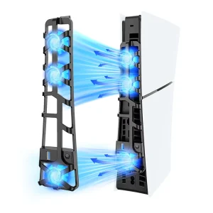 Best Seller Silent Cooling Fan for PS5 Slim Smart Auto On Off & 3 Speed Settings Durable Plastic Cooler for Better Gaming