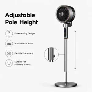 Best Seller Vintage Minimalist 20000mAh Battery 3D Auto Oscillation Turbo Blower Smart Fan for Bedroom Sleeping