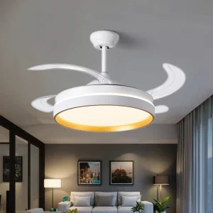 Best Selling 42 48 Inch LED Ceiling Fans Retractable Invisible ABS Blades Smart DC Modern Fancy Design Remote PC Lighting