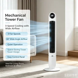 Best Selling 48inch Slim Portable New Product 12H Timer Oscillating Portable CoolerPedestal Tower Fan with ETL CB CE GS