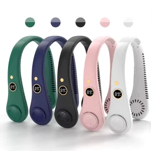 Best Selling Rechargeable Mini Wearable Neck Fan Sports Led Display for Outdoor Cooling Fans R8