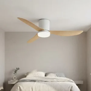 Best Selling Woodlike Rustic Ceiling Fan with Light BLDC DC Motor Tuya Smart LED Quiet Breeze Remote Suspended Ceiling Fan Lamp