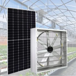 Big Factory Industrial Wall Mounted Exhaust Fan Solar Powered Air Ventilation Cooling Fan for Greenhouse Livestock with Shutter