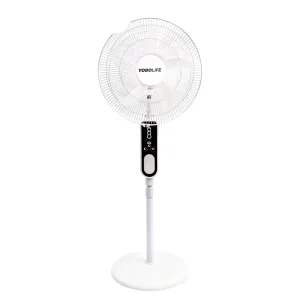 Big Size Remote Control AC DC Solar Rechargeable LiFePO4 Battery Air Cooling Fan LED Lamp Adjustable Outdoor Car