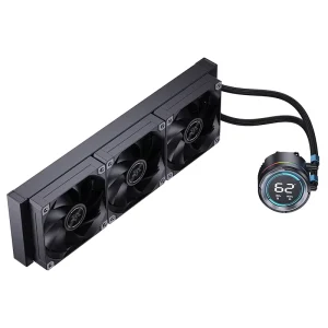 Black 360 AIO Liquid Cooler Radiator High Performance 300W Pump No LED Fans 300W Screen Display with 3 Fan