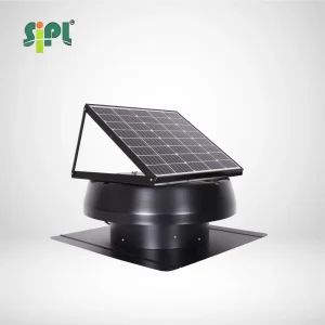 Black Ball Bearing Attic Roof Ventilation Fan IP68 Waterproof Cooling 50W 14 inch Solar Exhaust Fan Tile Corrugated Wood Roof