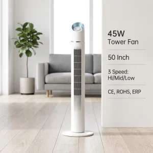 Black Fan Tower 50 Inches Portable Tower Fan with Detachable Base