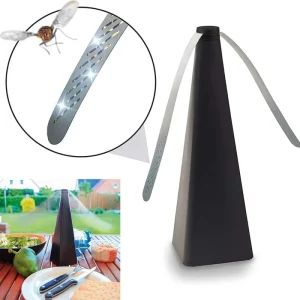 Black Fly Repeller Fans Holographic Blade Table Top Bug Spinner to Keep Insects Away for Outdoor & Kitchen Use Fly Repellent Fan