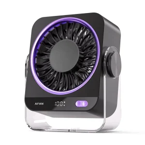 Bladeless 5 Inch USB Rechargeable Mechanical Eco-Friendly Portable Car RV Outdoor Mini Fan 4000mAh Desktop Air Circulator
