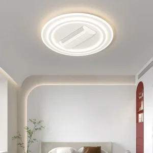 Bladeless Ceiling Fan with Light Flush Mount Low Profile Ceiling Fan Smart LED Ceiling Fans with Light Remote Control