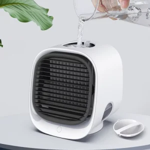 Bladeless Desk Fan Electric Battery Powered Portable Summer Cooling for Car & Hotel Use 300ML Water Tank