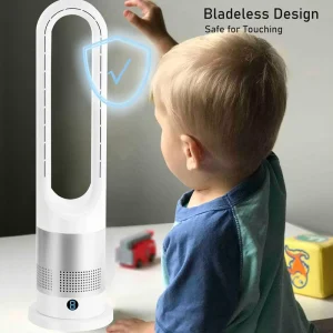 Bladeless Fans Air Cooling Standing Bladeless Tower Fan with Remote Control Pedestal Fans