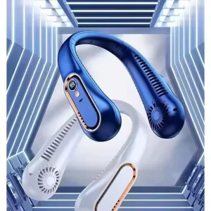 Bladeless Neck Cooling Fan USB Rechargeable Wearable Neckband Fan Portable Personal Air Cooler Long Battery