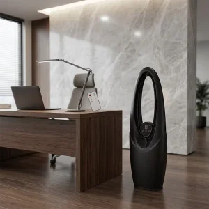 Bladeless Plastic Air Cooling Electric Stand Fan with Remote Control Oscillating US Plug for Outdoor & Household Use