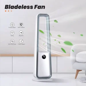 Bladeless Tower Fan Pedestal Fan 10 Speed Adjustable Quiet Floor Fan for Bedroom