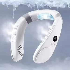 Bladeless Wearable Semiconductor Neck Air Cooler USB Rechargeable 4400 5200mAh Hands Free Cooling Fan for Outdoor & Indoor