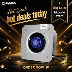 Blauberg 190mm Diameter High Efficiency Industrial Ventilation Radial Centrifugal Fan with Plastic Blades 230V Ball Bearings