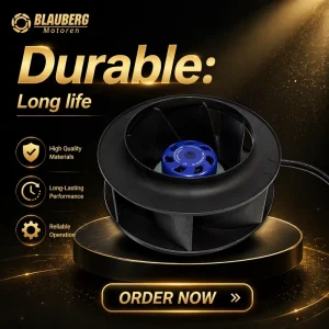 Blauberg 220mm Radial Fans Brushless EC Plastic Backward Centrifugal Impeller Motor Home Air Purifier Duct Fan OEM Customizable