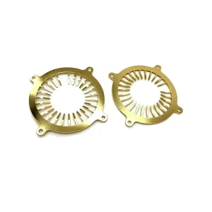 Brass Laser Cut Radial Slotted Fan Grill Guard Etched Circular Heat Dissipation Protective Cover Electronic Device Ventilation