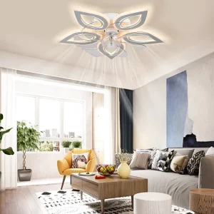 Bright LED Light Source Modern Design Flower Shape LED Ceiling Fans Light with Remote Control for Bedroom