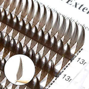 Brown Lash Clusters 10 18mm Wispy DIY Chunk Eyelash Extensions Pre Made Spike Anime Volume Fans