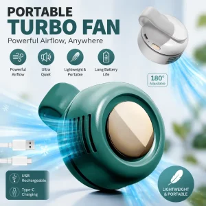 Brushless Waist Clip Fan Mini Bladeless Clip on Fan Portable Rechargeable Outdoor Travel Emergency Cooler OEM Factory Pack