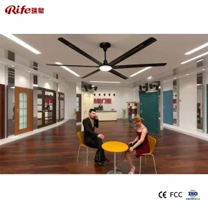 Building Material Shop HVLS Energy Saving Commercial Industrial Ceiling Fan Remote Control 3000mm Steel Blades CE FCC Certified