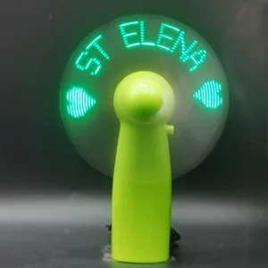 Business Gift Battery Replaceable Custom LED Message Ventilador Portable LED Text Mini Fan