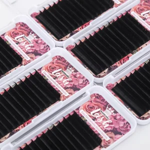 C CC D DD Curl 0.07mm Mixed Length Easy Fan Volume Rapid Automatic Blooming Flower Self Fanning Camellia Lash Extension