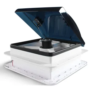 CAPEXRV 14” DC12V 340mm RV Roof Vent Fan Vento 6 Speed with LED Light Manual Lifting Caravan Exhaust Fan Smoke Lid