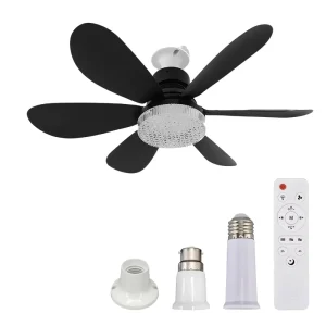 CE ERP Ceiling Fan with LED Light and Remote Dimmable 3 Color Temperature Screw Bulb Fan Quiet Motor for Kitchen Garage Balcony