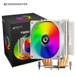 CPU Air Cooler with RGB Fan 120mm PWM 6 Heat Pipes Fluid Bearing Copper & Aluminum Heatsink Silent for Intel for Gaming PC