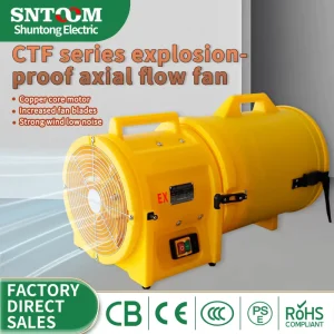 CTF 30 Explosion Proof Axial Flow Ventilation Fan Low Noise with Pure Copper Motor and Thickened Aluminum Blades