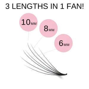 Camellia Synthetic Hair Handmade Promade Lash Fans Natural Premade Eyelash Extensions 3 Lengths 1 Loose Pre Made Eyelash 5D 0.07